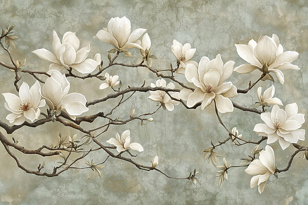 Fleurs blanches sur une branche Fleurs blanches sur une branche