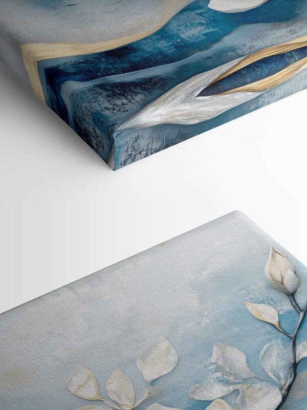 Fleurs blanches sur fond bleu Fleurs blanches sur fond bleu