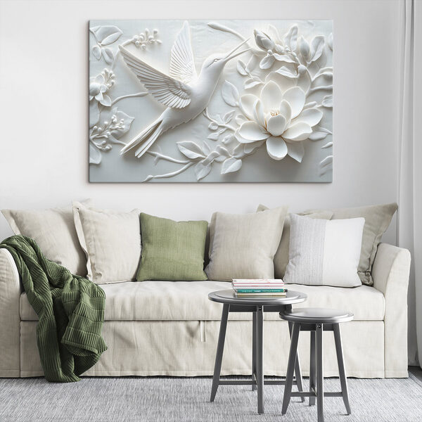 Oiseau et fleur blancs Oiseau et fleur blancs