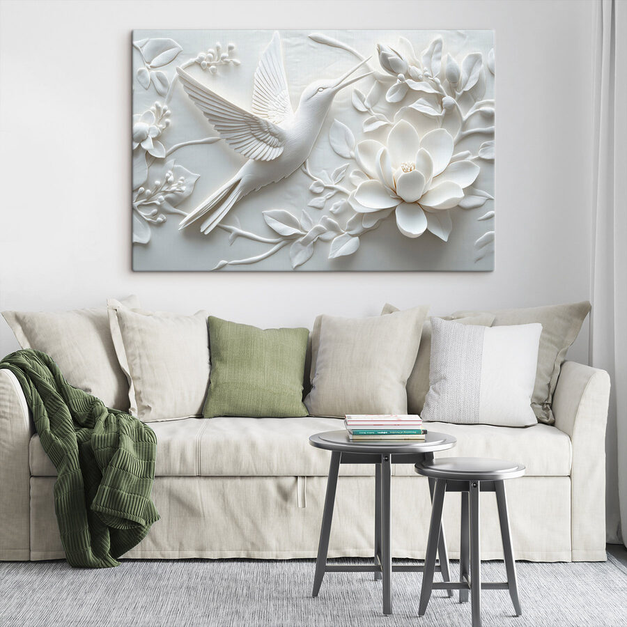 Oiseau et fleur blancs Oiseau et fleur blancs