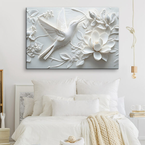 Oiseau et fleur blancs Oiseau et fleur blancs