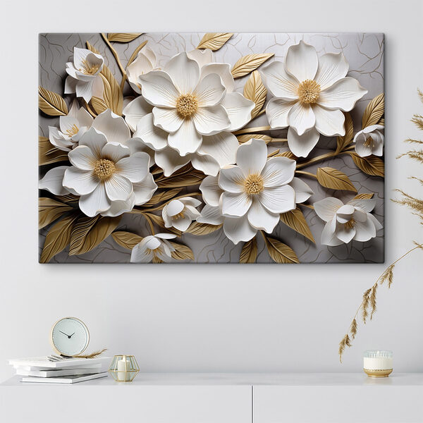 Groupe de fleurs et de feuilles blanches Groupe de fleurs et de feuilles blanches