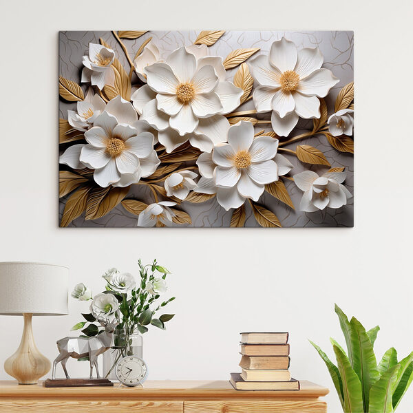 Groupe de fleurs et de feuilles blanches Groupe de fleurs et de feuilles blanches