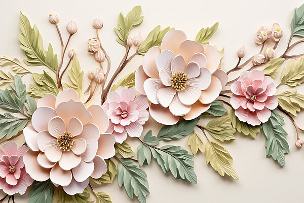 Fleurs et feuilles en papier Fleurs et feuilles en papier