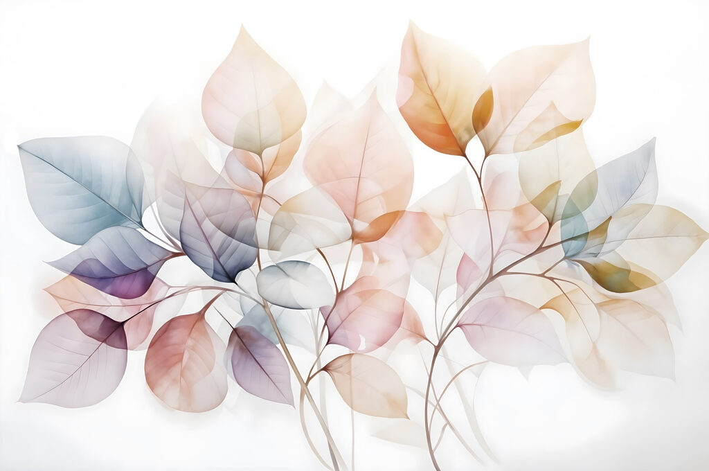 Feuilles délicates dans des teintes douces. Feuilles délicates dans des teintes douces.