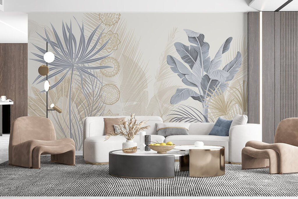Exotic leaves in soft pastel tones Exotic leaves in soft pastel tones