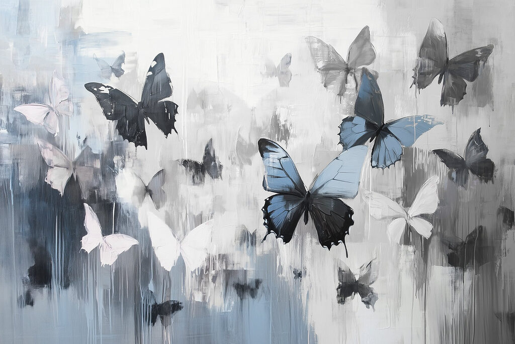 Peinture de papillons en vol Peinture de papillons en vol
