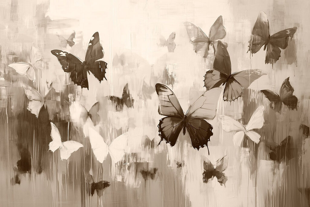 Groupe de papillons en vol Groupe de papillons en vol
