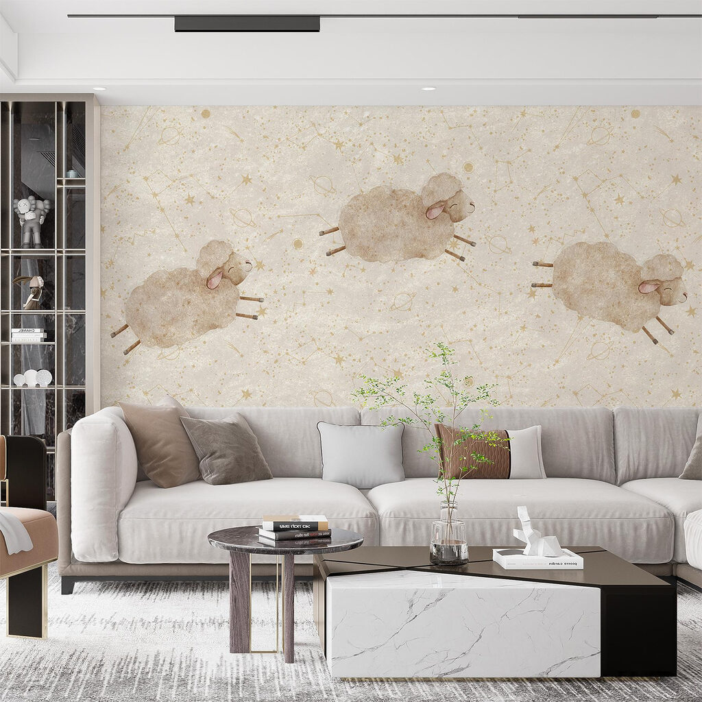 Group of sheep on a white background