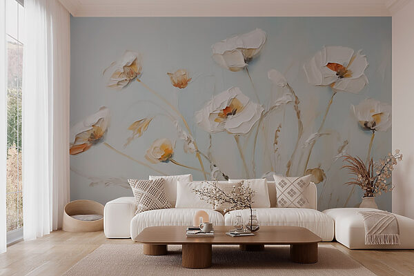 Peinture de fleurs sur un mur Peinture de fleurs sur un mur