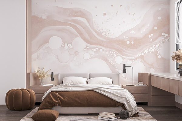 Liquide blanc et brun avec des cercles et des points blancs Liquide blanc et brun avec des cercles et des points blancs