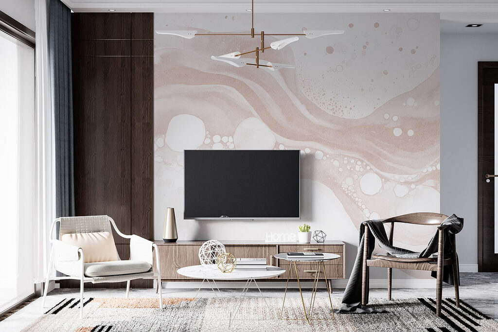 White and brown liquid with white circles and dots White and brown liquid with white circles and dots