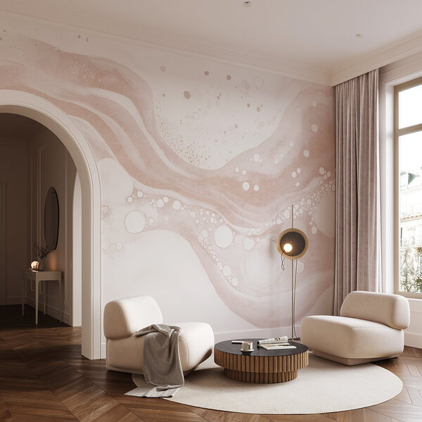 Liquide blanc et brun avec des cercles et des points blancs Liquide blanc et brun avec des cercles et des points blancs
