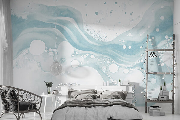 Peinture aquarelle blanche et bleue Peinture aquarelle blanche et bleue