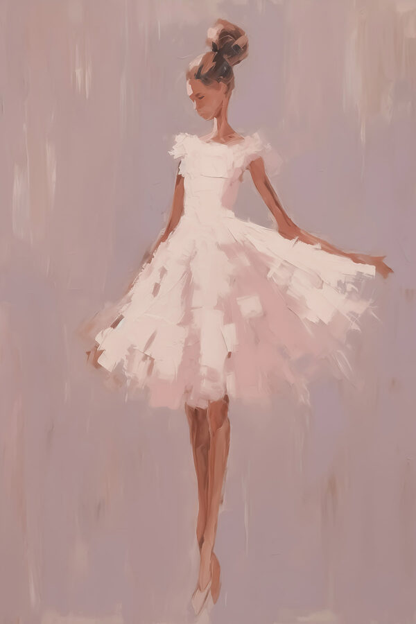 Peinture d'une femme en robe blanche Peinture d'une femme en robe blanche
