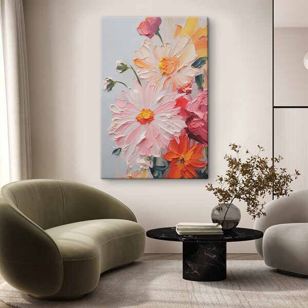 Peinture de fleurs sur une surface blanche Peinture de fleurs sur une surface blanche