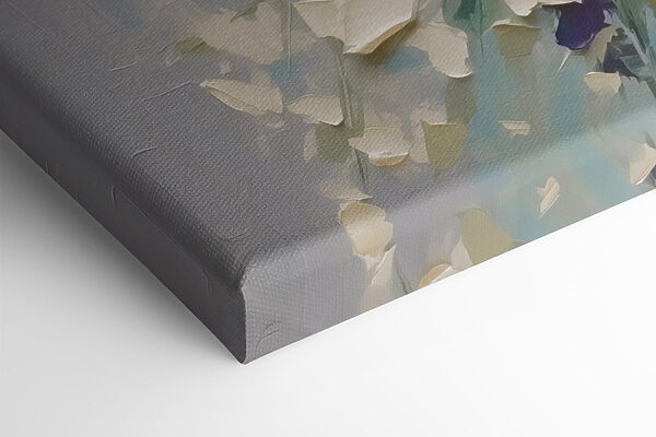 Peinture de fleurs sur une surface bleue Peinture de fleurs sur une surface bleue