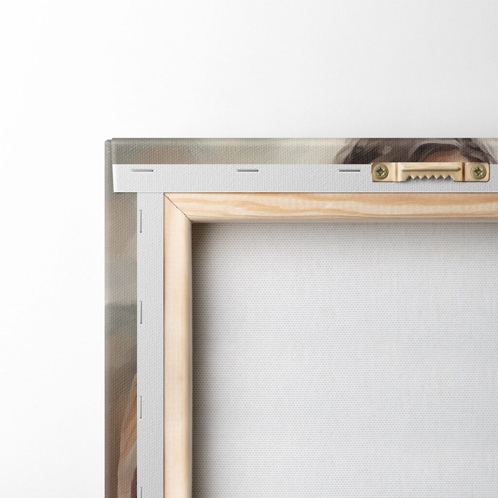 Painting of a man holding a lamb