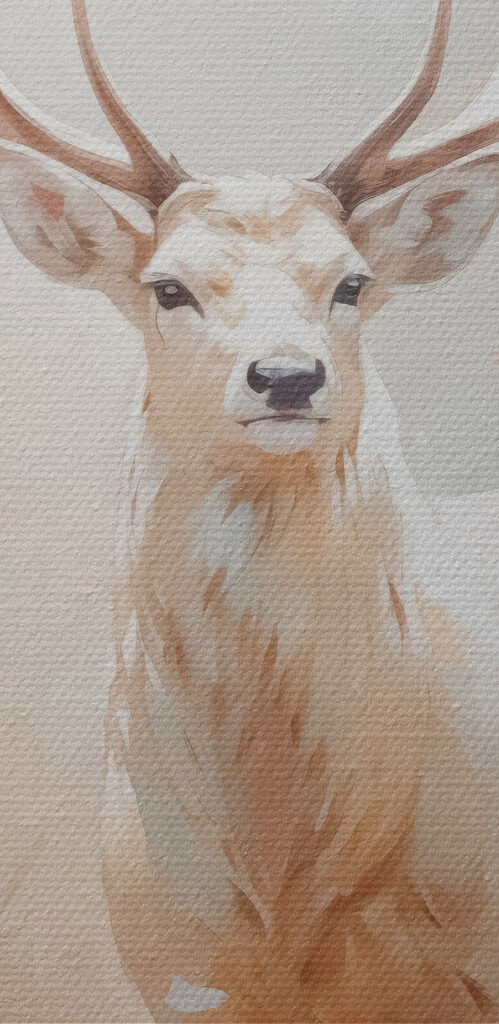 Painting of a deer with antlers