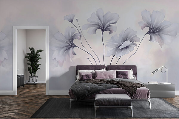 Peinture de fleurs sur fond blanc Peinture de fleurs sur fond blanc