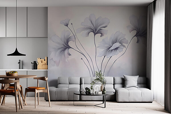Peinture de fleurs sur fond blanc Peinture de fleurs sur fond blanc