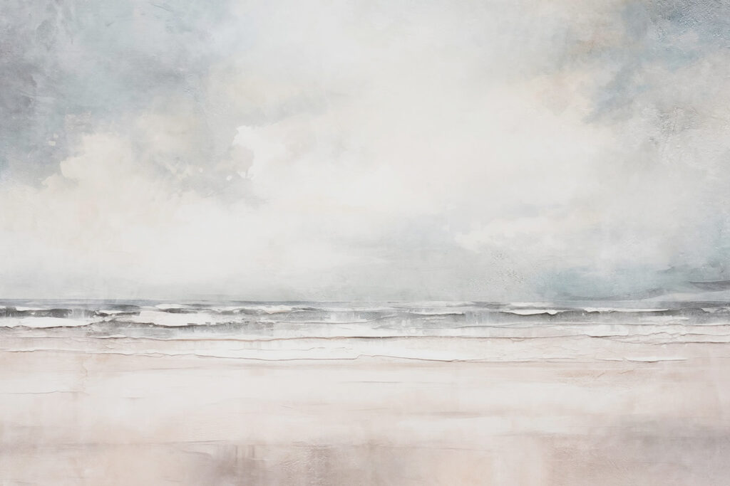 Plage avec vagues et nuages Plage avec vagues et nuages