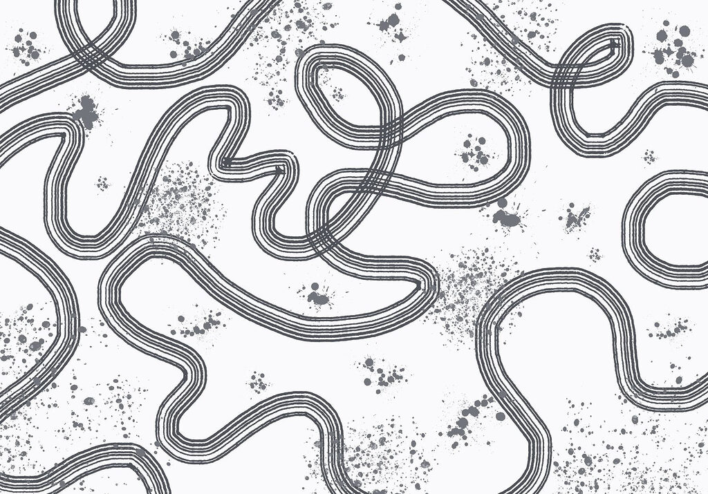 Black and white map of a race track