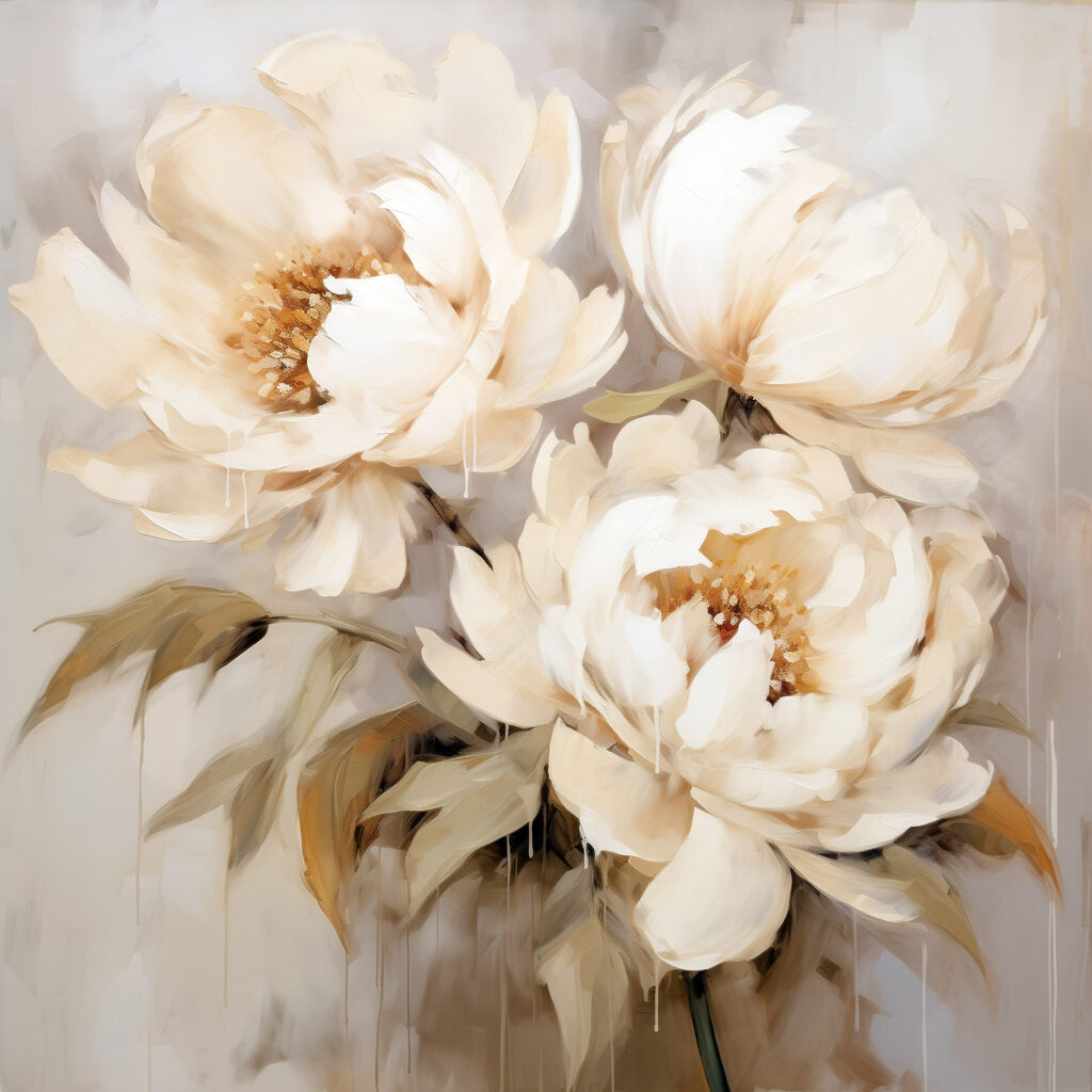 Painting of white flowers
