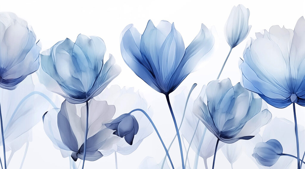 Fleurs bleues et blanches Fleurs bleues et blanches
