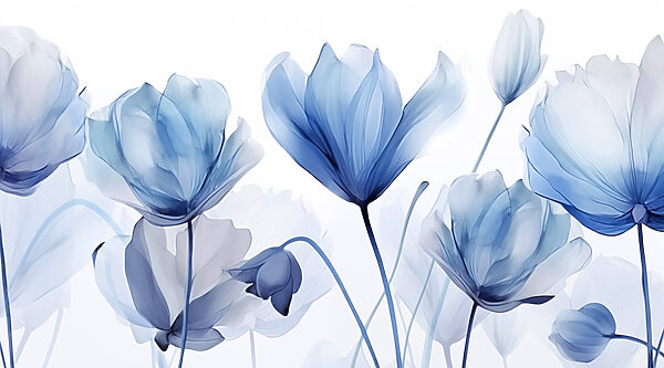 Fleurs bleues et blanches Fleurs bleues et blanches
