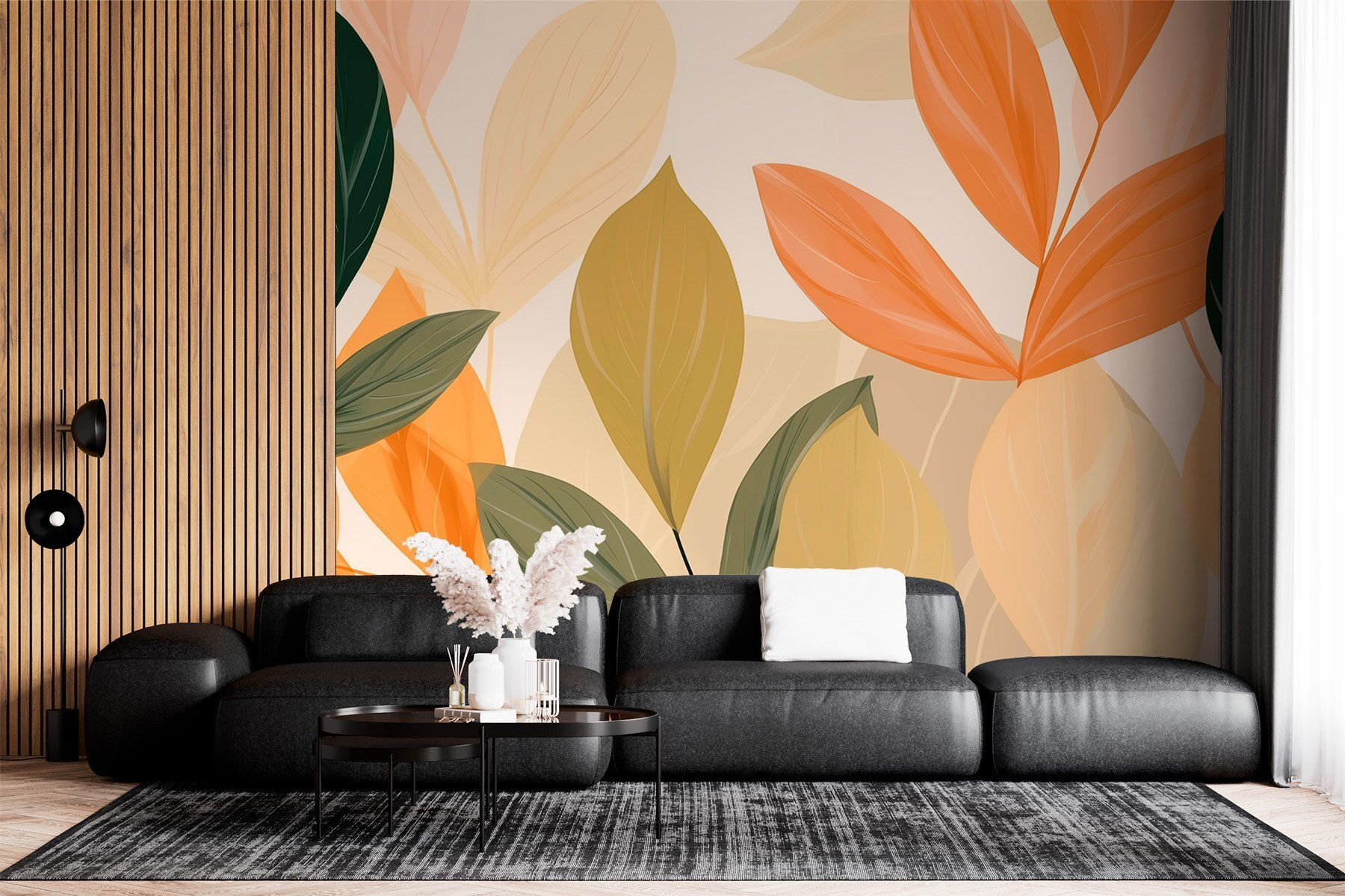 Vibrant leaves in warm hues