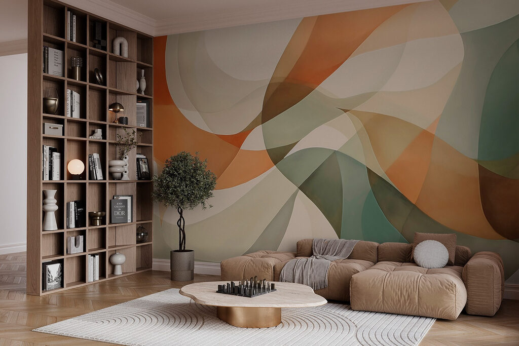 Abstract waves in soft colors Abstract waves in soft colors