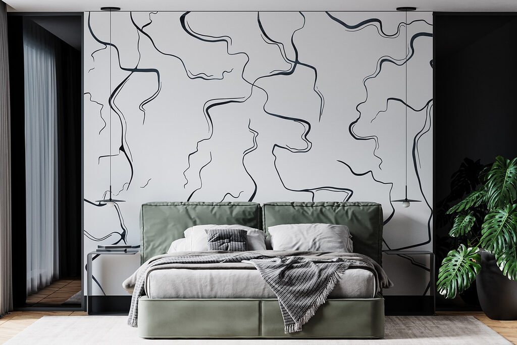 Black and white image of lines Black and white image of lines