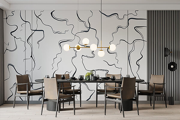 Black and white image of lines Black and white image of lines