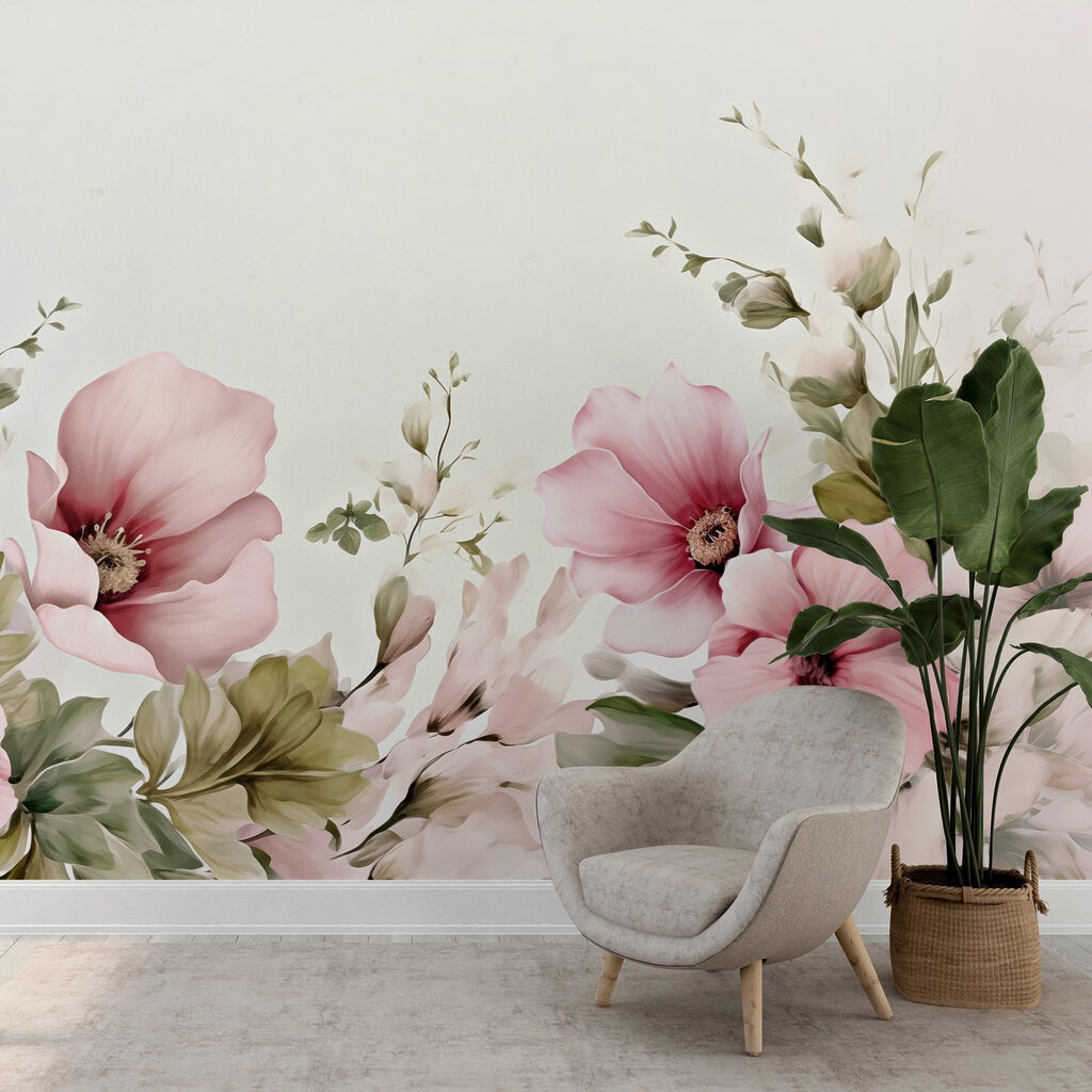 Painting of flowers and leaves Painting of flowers and leaves