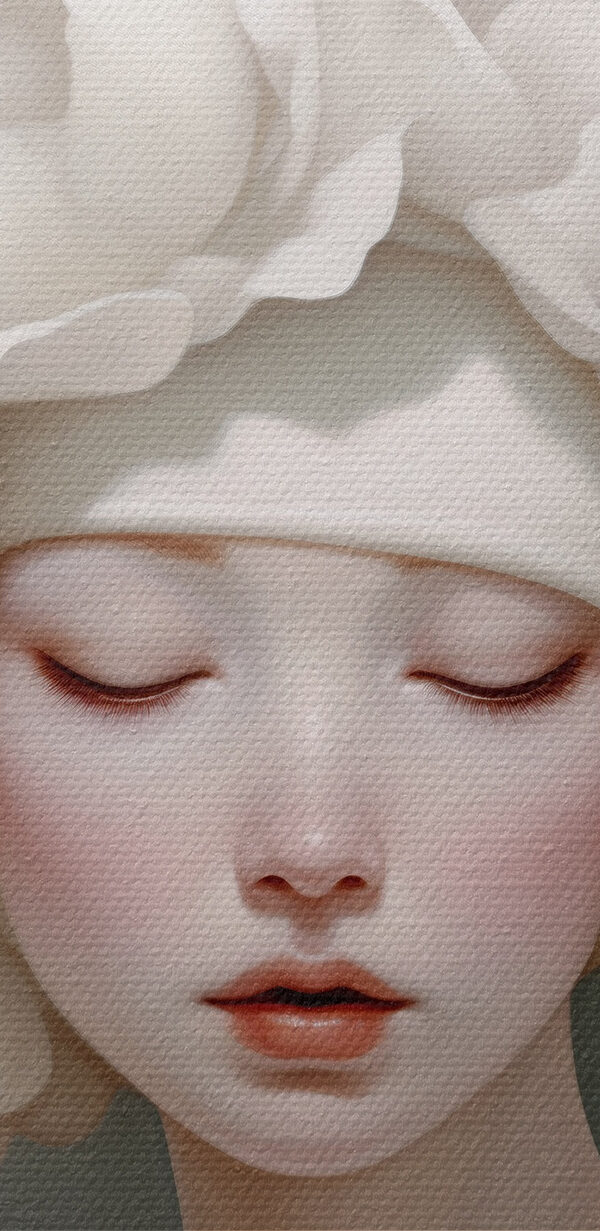 Femme avec des fleurs blanches sur la tête Femme avec des fleurs blanches sur la tête