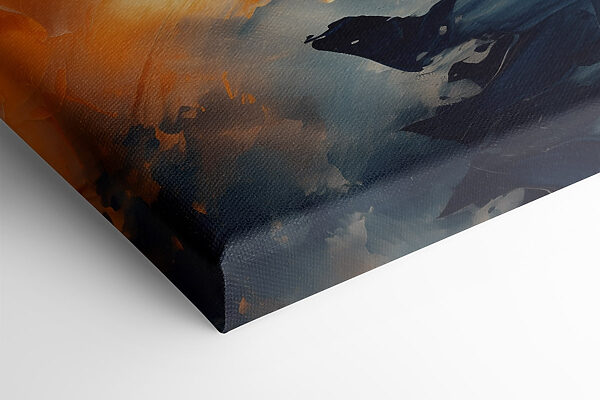 Peinture de couleurs bleu et orange Peinture de couleurs bleu et orange