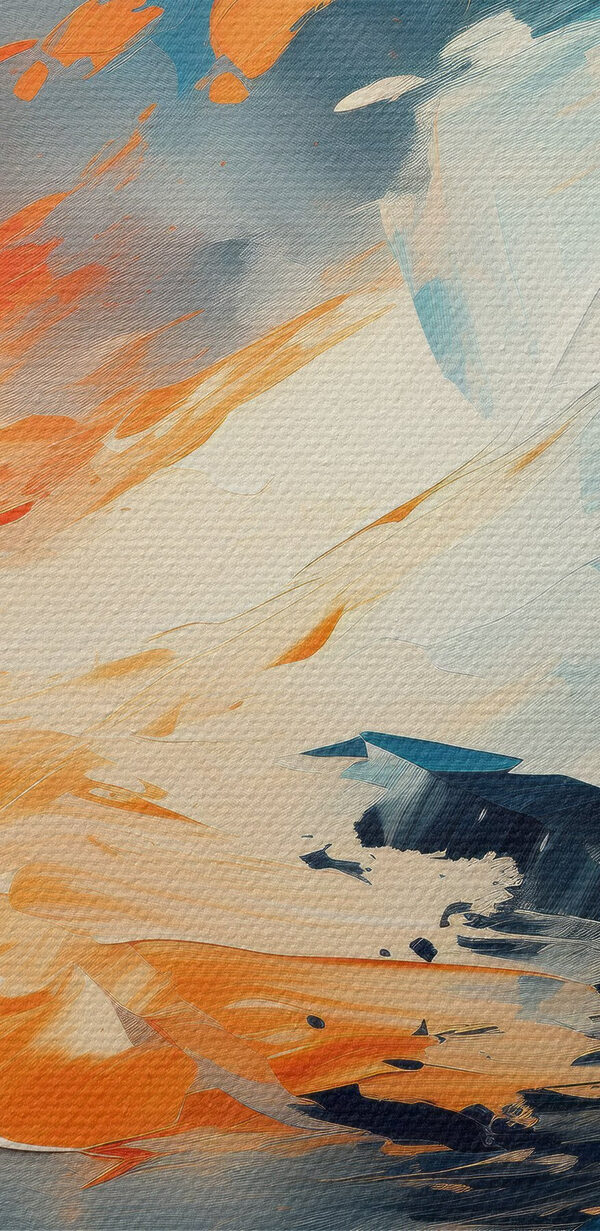 Peinture de couleurs bleu et orange Peinture de couleurs bleu et orange