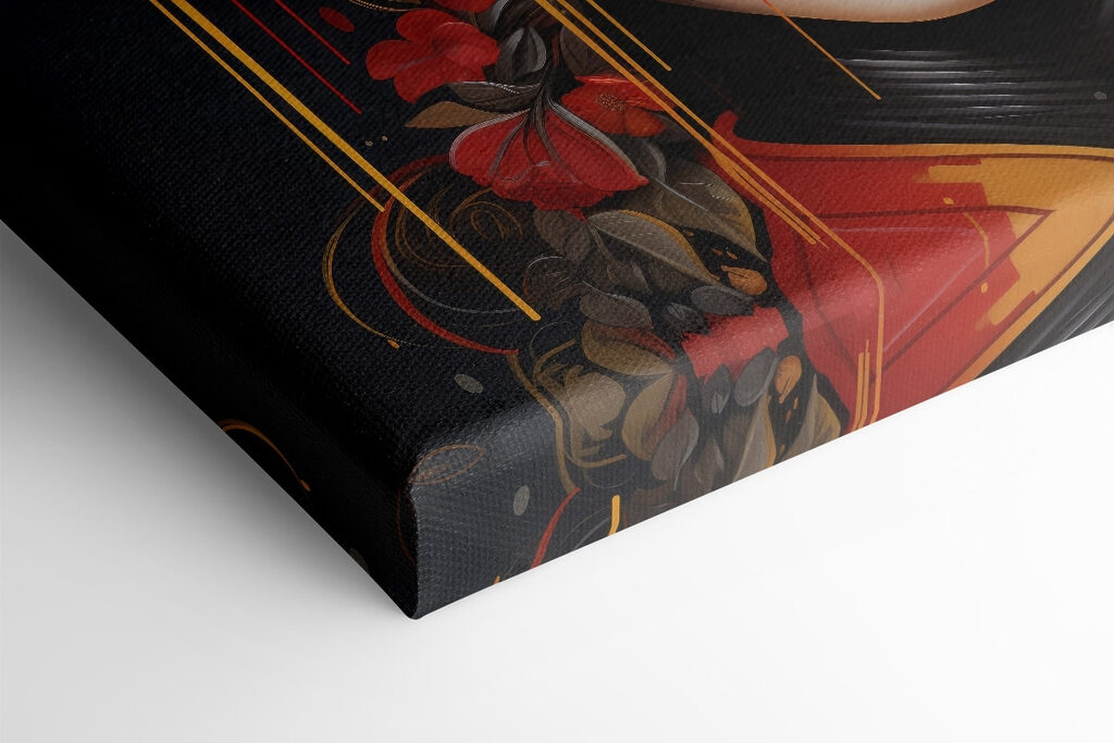 Woman with flowers in her hair and glasses