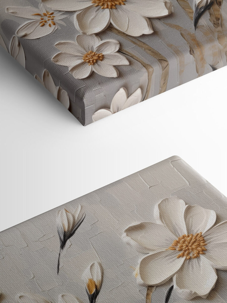 Peinture de fleurs blanches