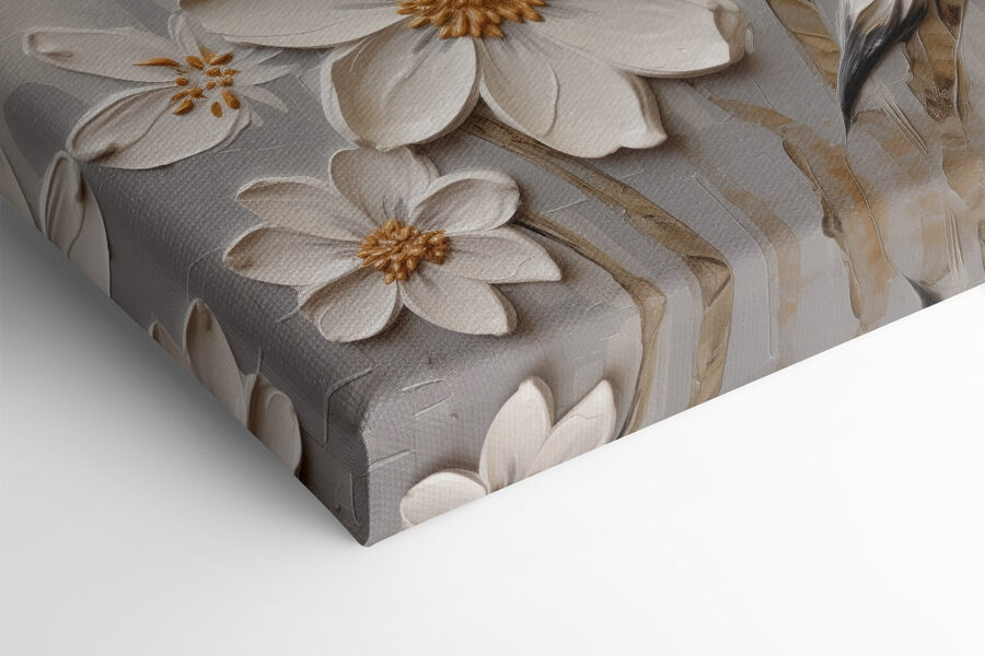 Peinture de fleurs blanches