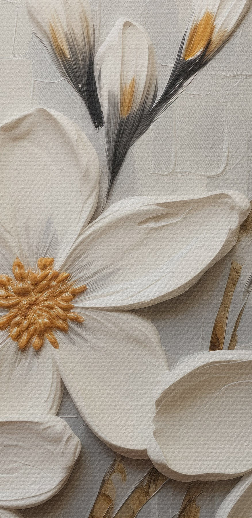 Peinture de fleurs blanches