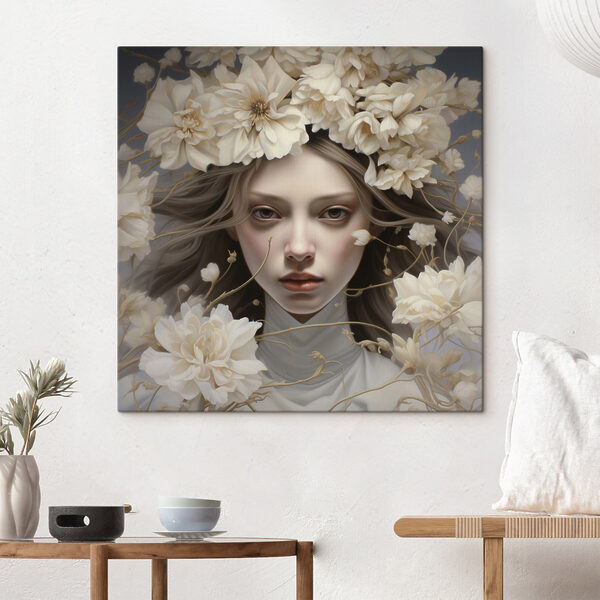 Femme avec des fleurs dans les cheveux Femme avec des fleurs dans les cheveux