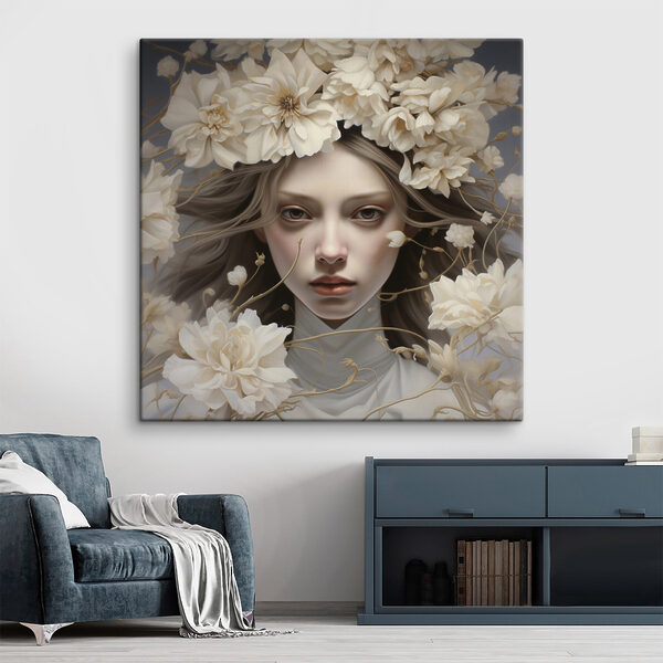 Femme avec des fleurs dans les cheveux Femme avec des fleurs dans les cheveux