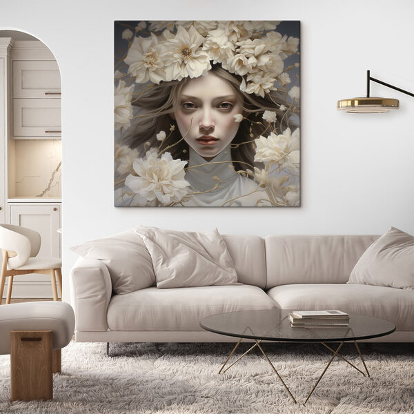 Femme avec des fleurs dans les cheveux Femme avec des fleurs dans les cheveux