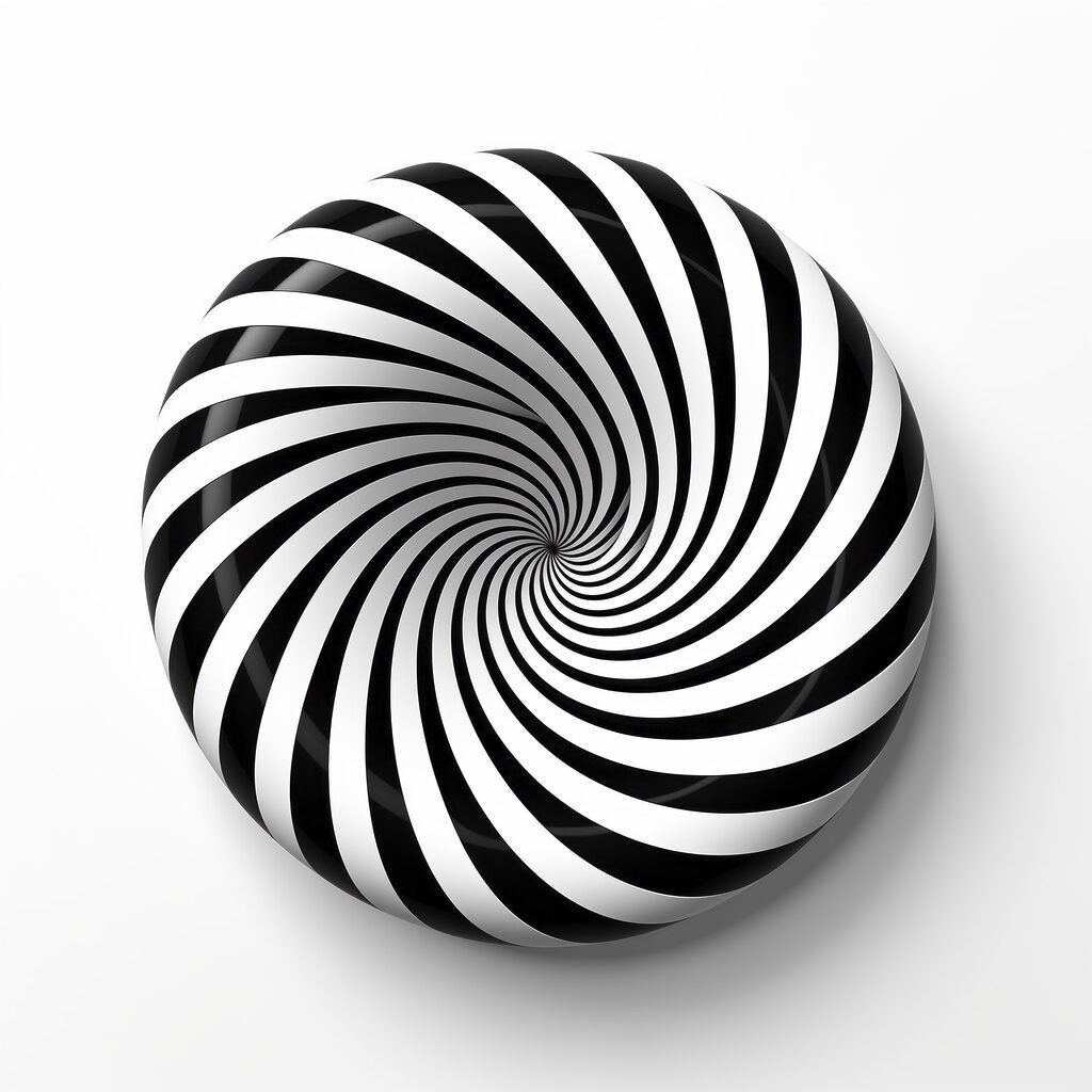 Black and white swirly object
