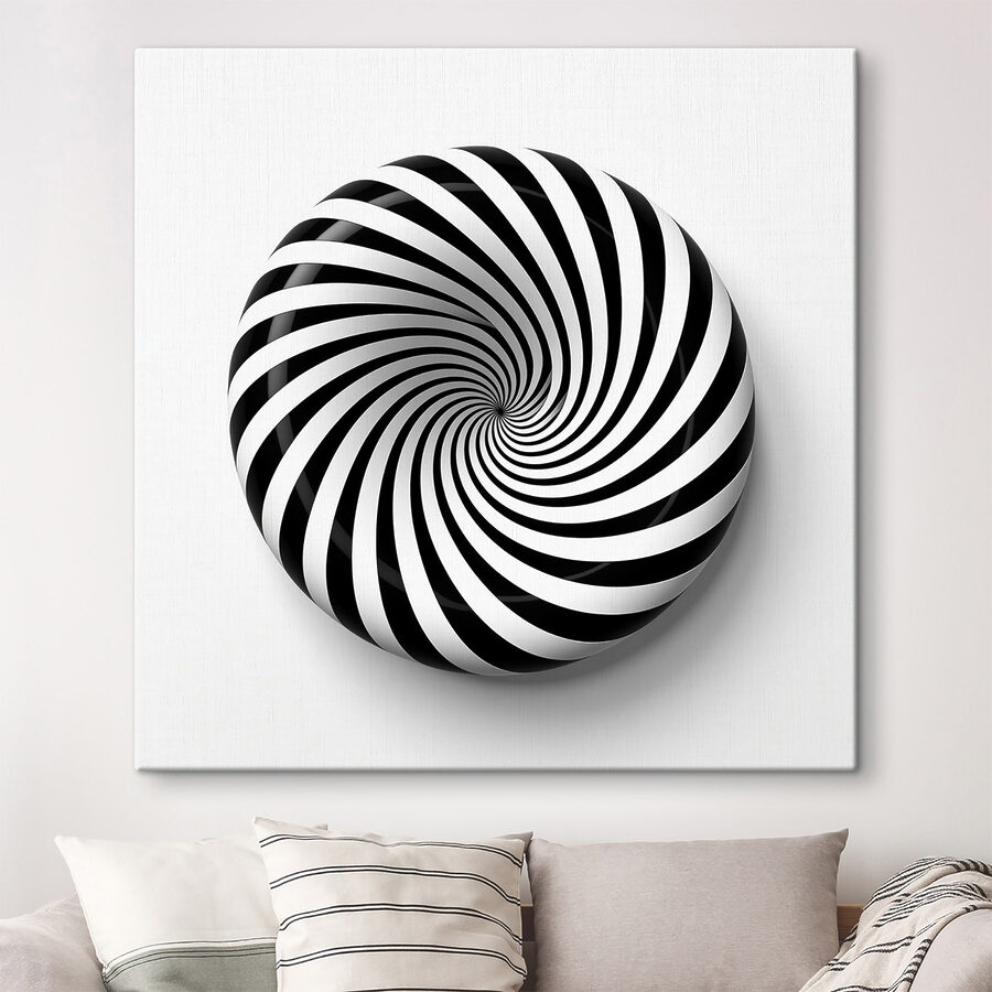 Objet tourbillonnant noir et blanc