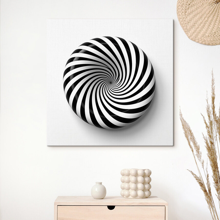 Objet tourbillonnant noir et blanc