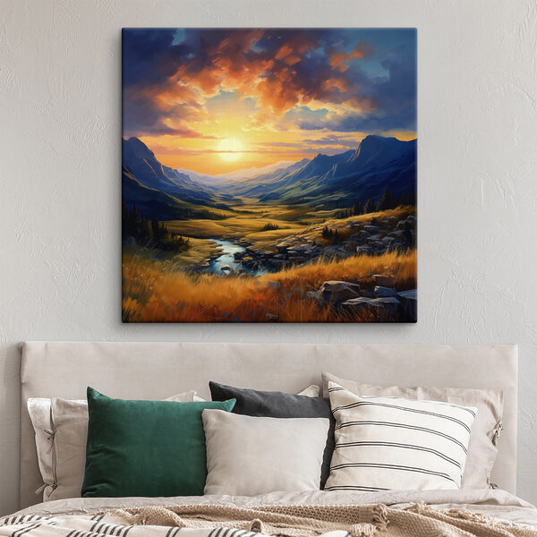 Paysage avec rivière et montagnes Paysage avec rivière et montagnes
