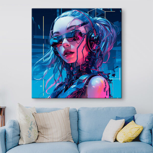 Femme portant des écouteurs et des lunettes de soleil Femme portant des écouteurs et des lunettes de soleil